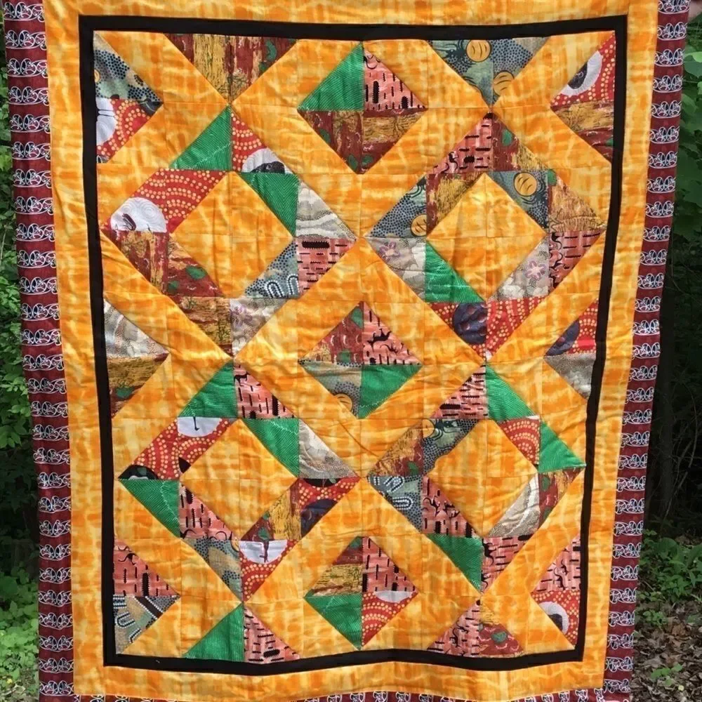NWT Hand Crafted Australian Aboriginal Print Quilt